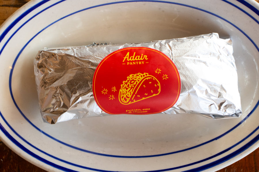Adair Pantry handmade breakfast tacos wrapped fresh in Houston
